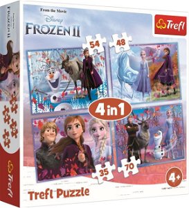 TREFL Puzzle Ledové království 2: Cesta do neznáma 4v1 (35,48,54,70 dílků) 129718