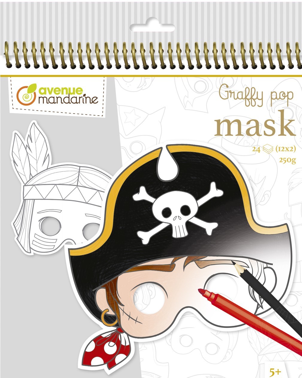 Avenue Mandarine Karnevalové masky k vymalování pro kluky GY022