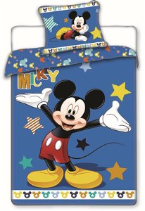 Jerry Fabrics Povlečení Mickey star 140x200, 70x90 cm 01215-MICKEYYSTAR