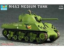 Trumpeter slepovací model M4A3 Medium tank 1:72