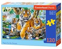 Puzzle Castorland 120 dílků - Tygří rodina