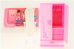 Nábytek Glorie pro panenky Barbie - Skříň se zrcadlem