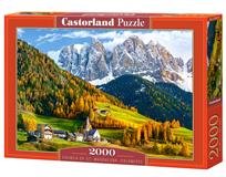 Puzzle Castorland 2000 dílků - Kostel Sv. Magdalena, Dolomity