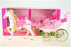 Nábytek Glorie pro panenky Barbie - Kočár s koněm 