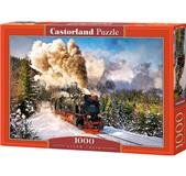 CASTORLAND  puzzle - Parní lokomotiva v zimní krajině 1000 dílků