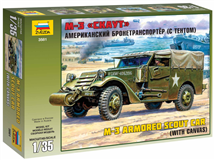 Zvezda slepovací model M-3 Armored Scout Car with Canvas 1:35