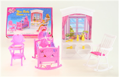 Nábytek Glorie pro panenky Barbie - Dětský pokojíček 