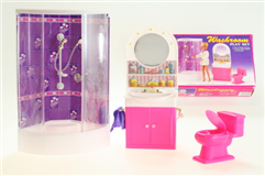 Nábytek Glorie pro panenky Barbie - Koupelna se sprchovým koutem 