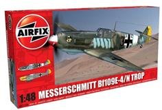 Airfix slepovací model Messerschmitt Bf109E-4/N Trop 1:48