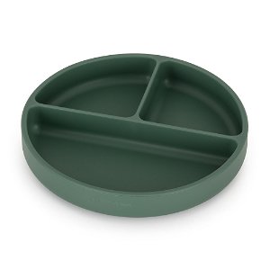 Silikonový dělící kulatý talířek s přísavkou Petite&Mars Take&Match Misty Green