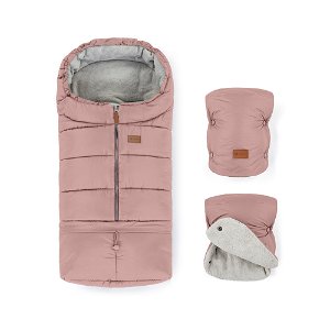Petite&Mars Set zimní fusak Jibot + rukavice na kočárek Jasie Dusty Pink