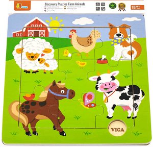 Viga puzzle 9 dílků domácí zvířátka