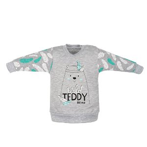 Kojenecká bavlněná mikinka New Baby Wild Teddy - šedá/80 (9-12m)